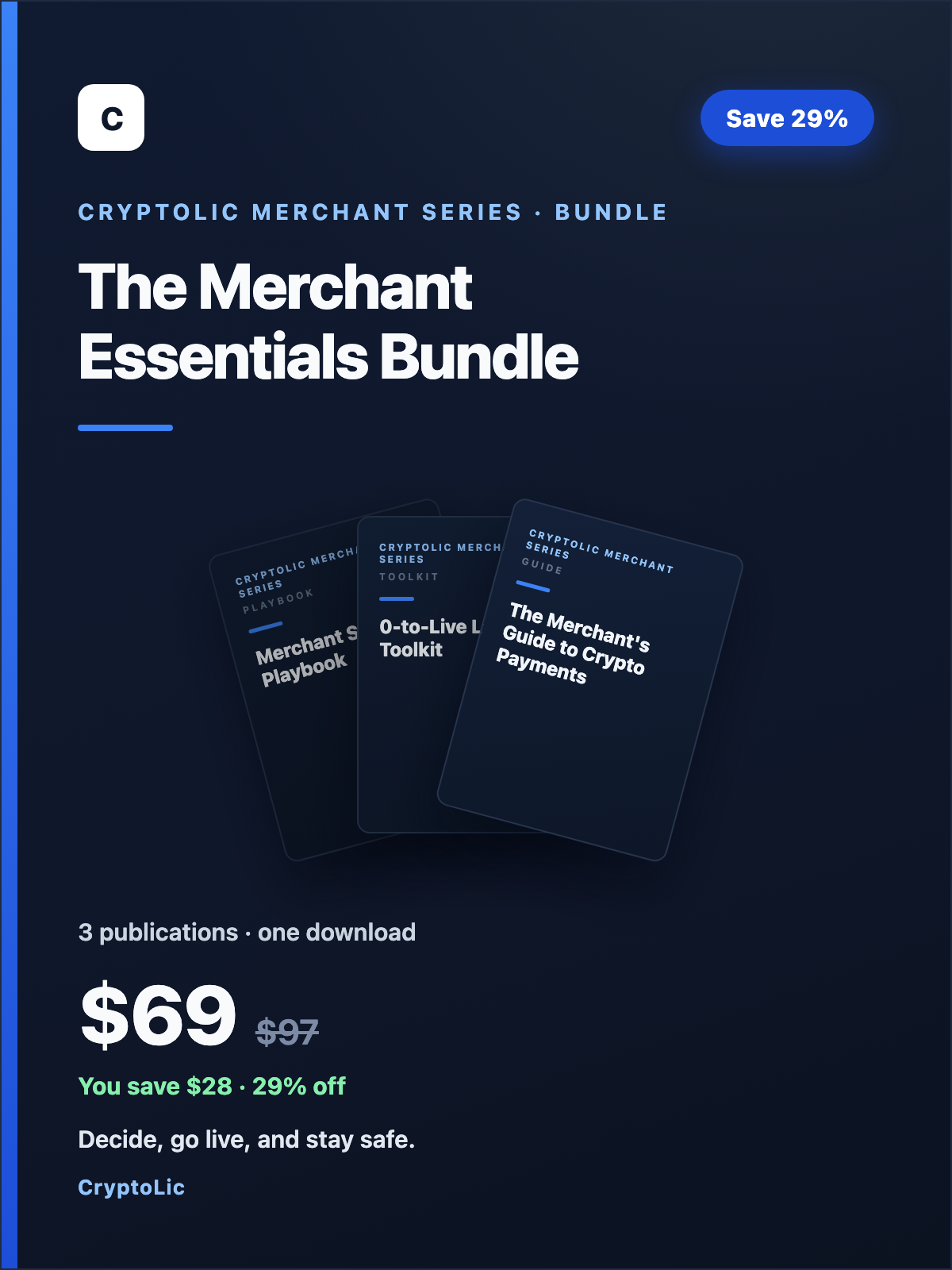 The Merchant Essentials Bundle bundle cover — includes 3 publications